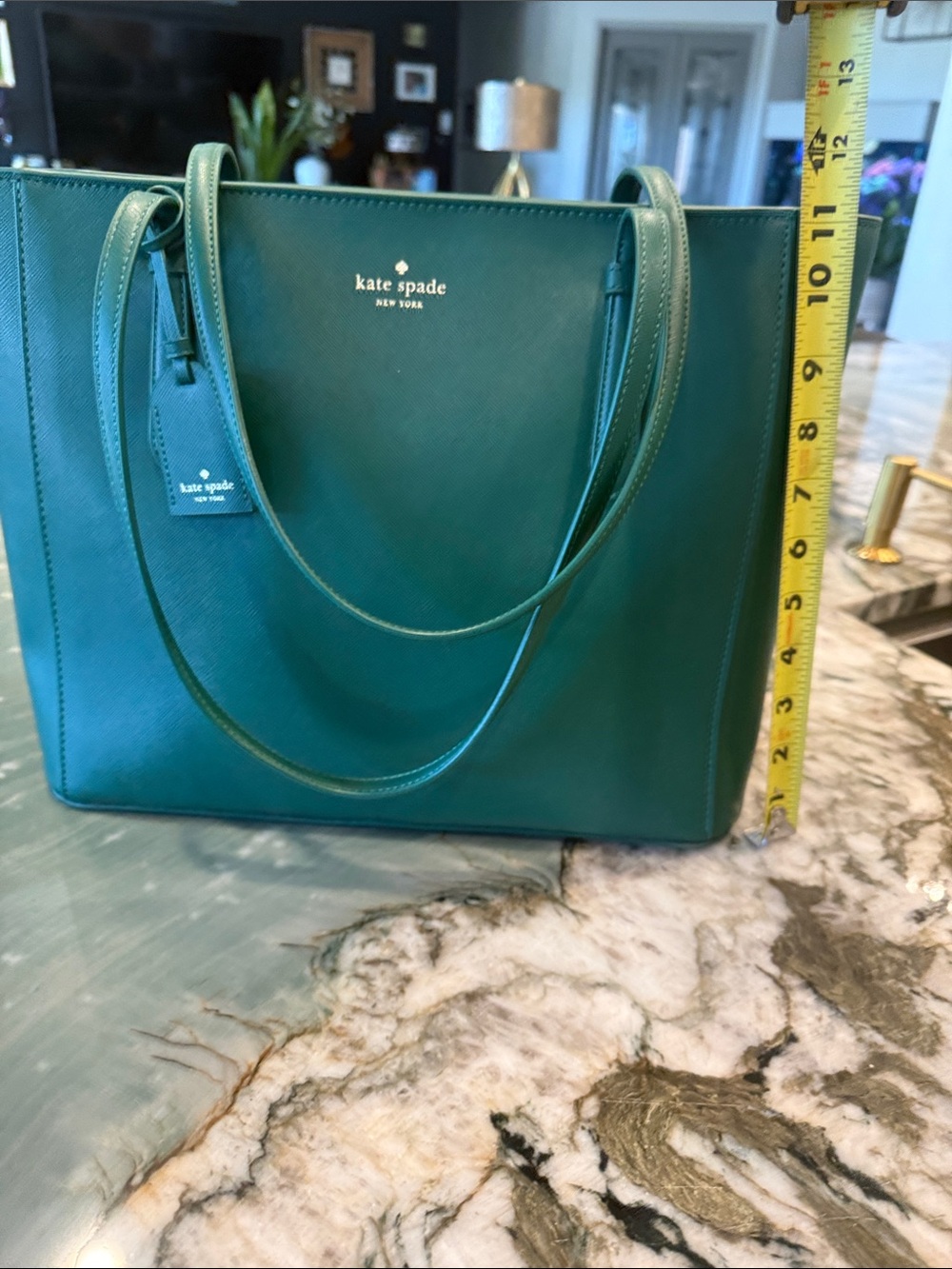 kate spade Emerald Green Saffiano Leather Tote - Picture 2 of 8